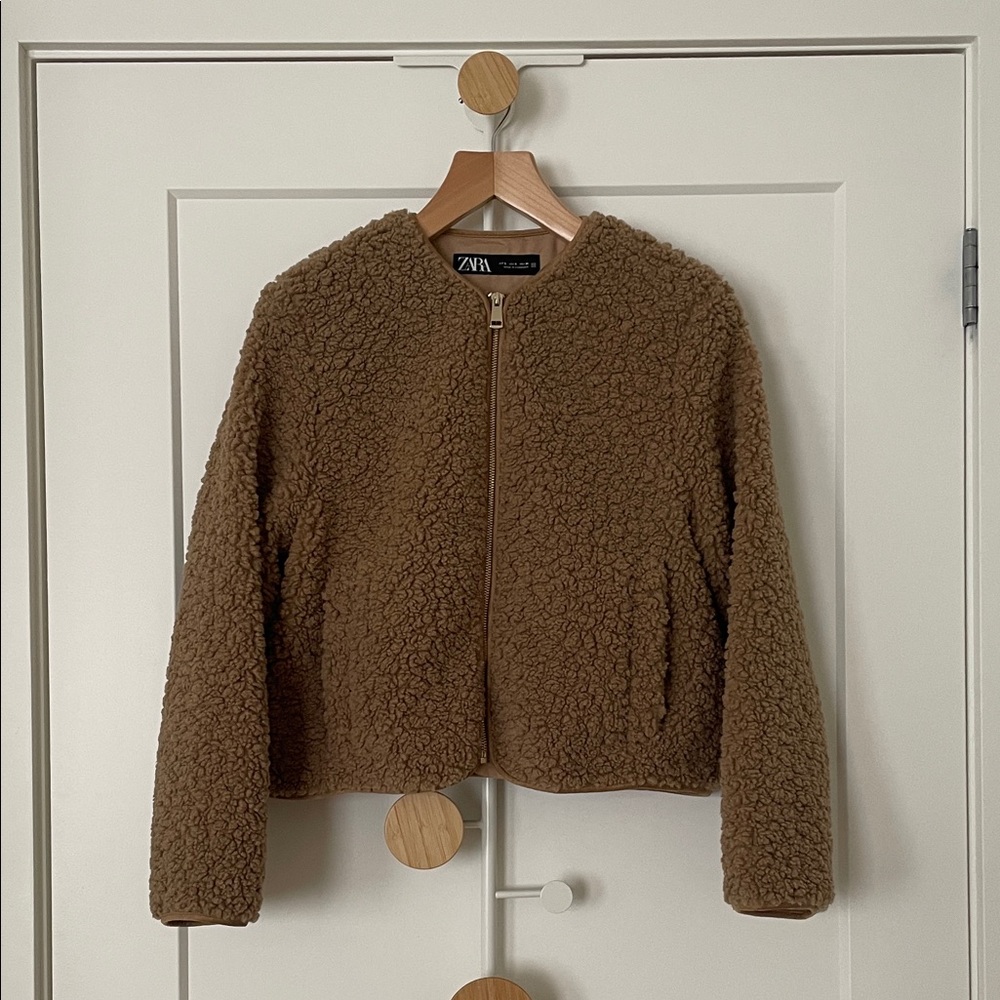 Zara Brown Teddy Jacket